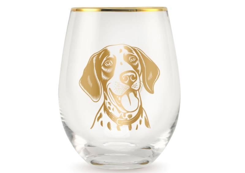lot 32871 image: German Shorthaired Pointer 17 Oz Stemless Wine Glass