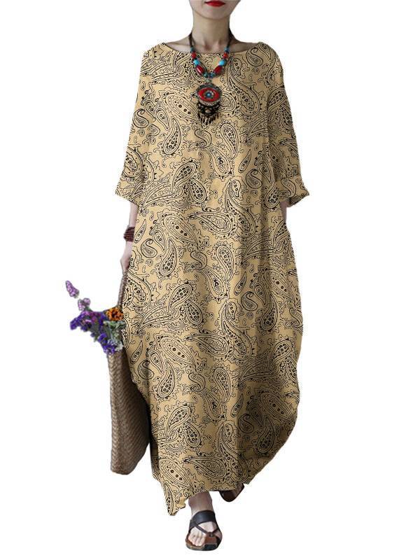 lot 32979 image: Celmia Womens Solid Maxi Dresses Short Sleeve Loose Fit Long Kaftan Dress A-Floral White Size XX-Large