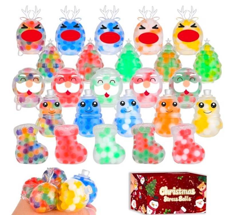 lot 34137 image: 25 Pack Christmas Mini Squeeze Balls