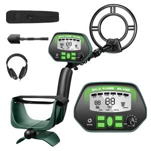 lot 15856 image: Metal Detector for Adults Professional - IP68 Waterproof Metal Detector, High Accuracy, A-M, Disc, Notch & Pinpoint Modes, Bigger LCD Display, 10 Waterproof Search Coil, New Advanced DSP Chip - Retail $60