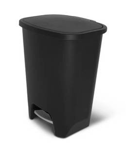 lot 15860 image: Glad Kitchen Trash Can, 20 Gallon Plastic Step Garbage Bin with Lid, Black
