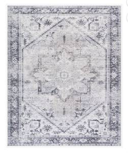 lot 15862 image: SAFAVIEH Arizona Rhine Oriental Machine Washable Area Rug, BeigeGray, (8 x 10) - Retail $52