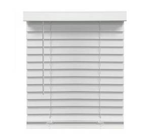 lot 15867 image: 2-Inch Cordless Faux Plantation Blinds, White (35x64)
