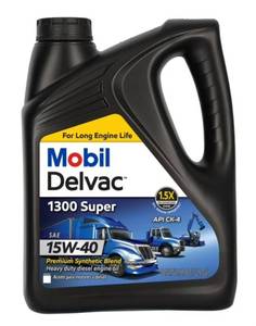 lot 15874 image: Mobil Delvac 1300 Super 15W-40 Heavy Duty Diesel Engine Oil (1 Gallon)