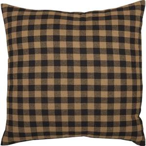 lot 15881 image: VHC Brands Black & Tan Checkered Cotton Pillow (12x12)