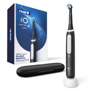 lot 34724 image: Oral-B Toothbrush iO Series 4 Electric Toothbrush with (1) Brush Head  Rechargeable  Black - Retail $100
