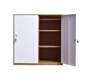lot 35476 image: MECOLOR Small Office Metal Cabinet Locker with 3 Layer Each Door Storage for Cloth PC and Shoes,Changing Room Locker - Retail $210
