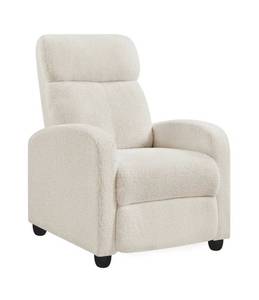 lot 33480 image: Yaheetech Upholstered Boucle Recliner Adjustable Reclining Chair w Pocket Spring, Ivory - Retail $149