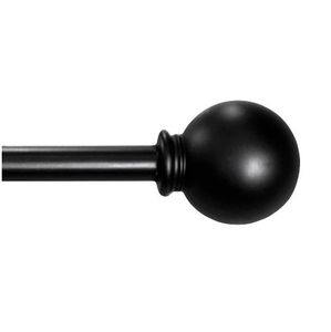 lot 33485 image: Mainstays 12 Black Ball Adjustable Single Curtain Rod, 48-84