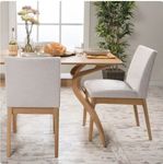 Set of 2 Light Beige Environmentally-friendly Rubberwood Dining Chair With Thick Cushion - Retail: $446