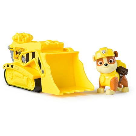 lot 6266 image: PAW Patrol Bulldozer Vehicle with Collectible Rubble Figure  Sustainably Minded Toys for Kids Ages 3