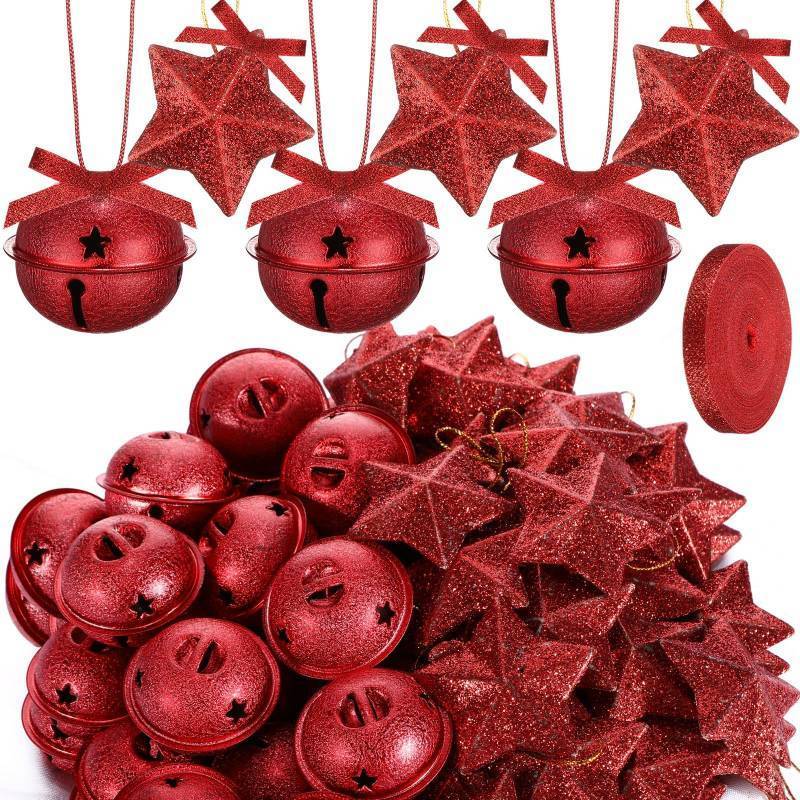 lot 7319 image: Maysing 80 Pcs Rustic Christmas Jingle Bells Kit