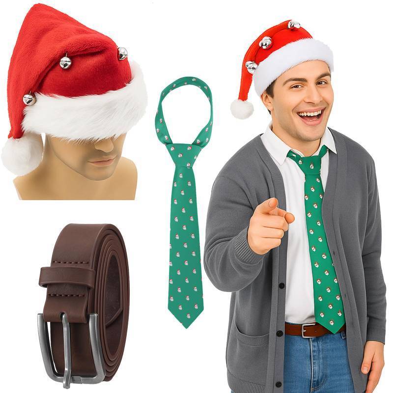 lot 4401 image: 3 Pcs Christmas Mens 1980s Movie Costume