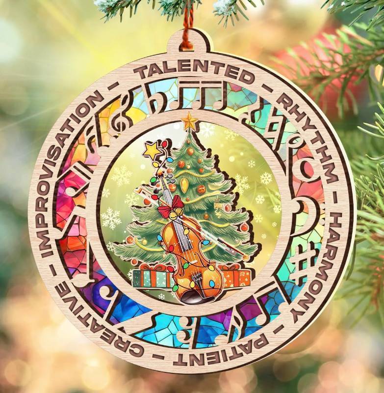 lot 31542 image: Violin Ornaments for Christmas Tree - Suncatcher Ornament