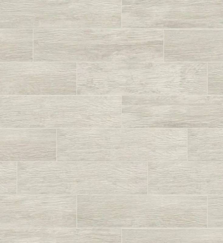 lot 15031 image: TrafficMaster Capel Bianco Wood Look Tile 15 pcs Floor area covered 15sq ftThickness 0.32 in Grosor 8.1 MM6 in W x 24 in L - Retail $125