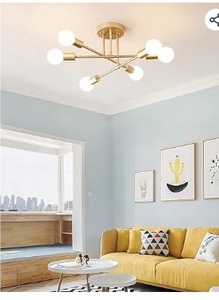 lot 35509 image: Modern Sputnik Chandelier, 6-Light Ceiling Light,  for Bedroom,Dining Room,Kitchen,Office