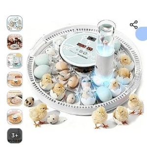 lot 35511 image: MeeF incubators for Hatching 28 Eggs,Independent atomizing humidifier, Auto Flip, Additional Equipped Well as Duck and Goose Egg Trays That can Hold 12 Eggs. - Retail $54