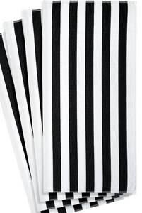lot 34801 image: Mainstays Cabana Stripe Beach Towels, 4 Pack, 58 in x 28 in, Black