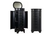 Hives and Honey Daley Oval Free Standing Wood Jewelry Armoire, Black - Retail: $318