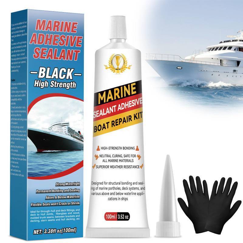lot 9863 image: Marine Adhesive Sealant White, High Bond Strength Marine Silicone Sealant, Waterproof Marine Glue, Fast Cure, UV Resistant, Flexible Sealant for Boats, Above and Below Waterline Repairs