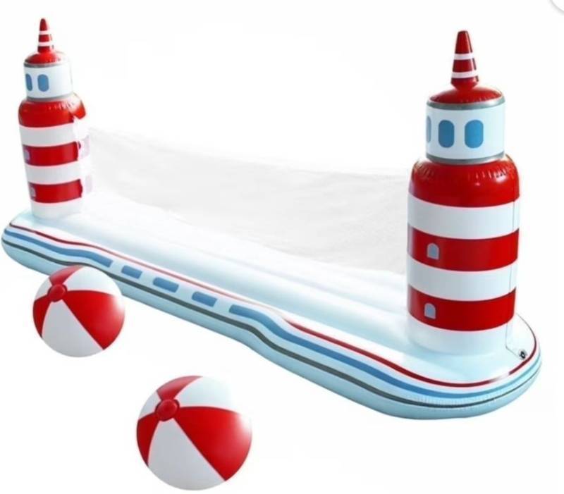 lot 15316 image: Inflatable Floating Pool Volleyball Set for Summer Pool Games (106x27.5)