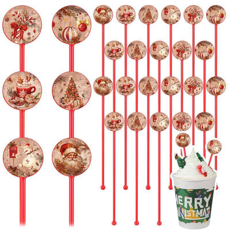 lot 31145 image: 60pcs Christmas Swizzle Sticks