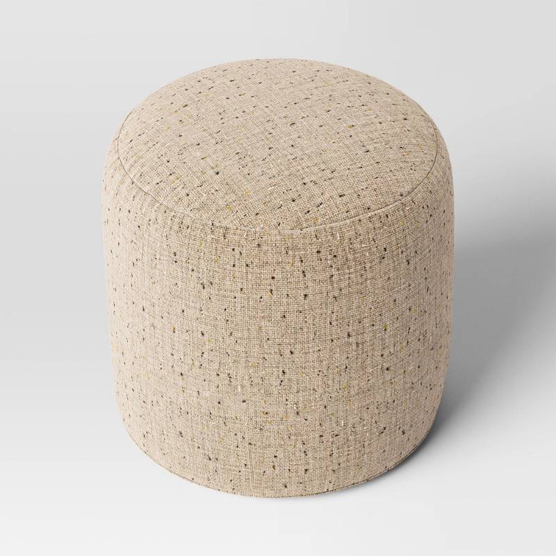 lot 30777 image: Speckled Pouf Ottoman Speckled Beige- Room Essentials