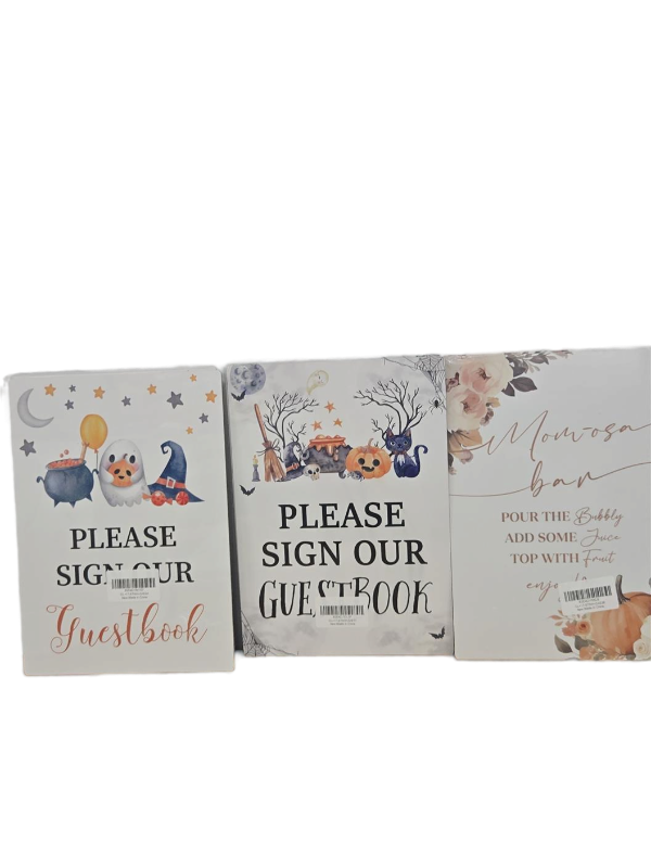 lot 34050 image: Halloween and Fall Party Guestbook Signs- Set of 6