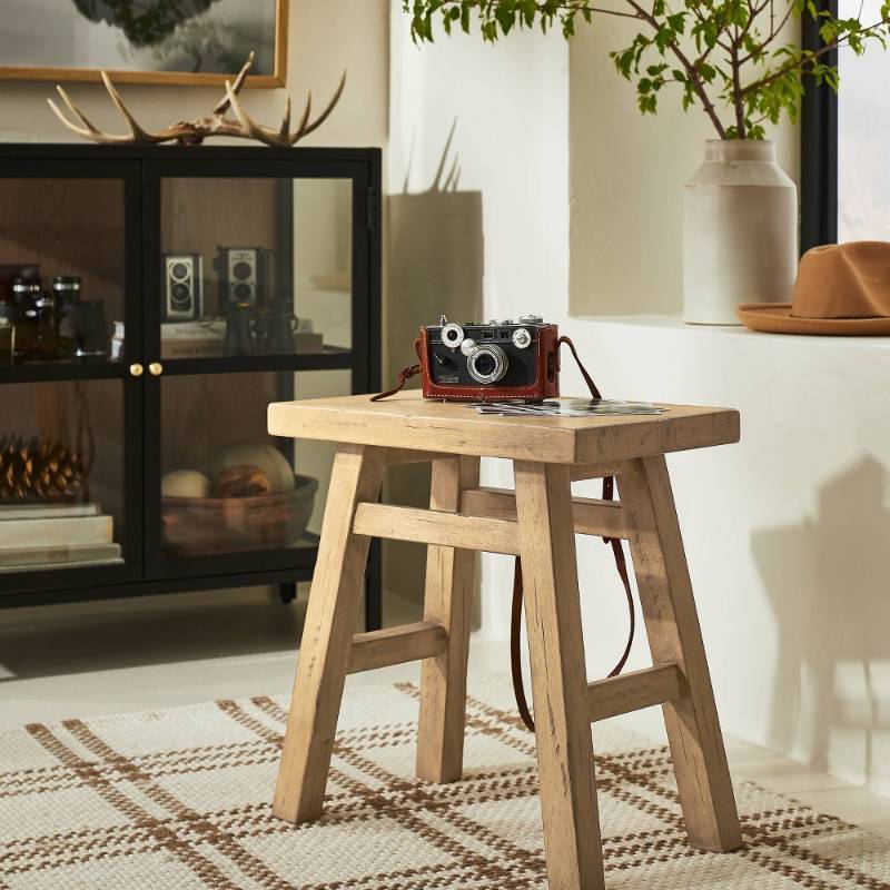 lot 30826 image: Thatcher Wood Stool Natural - Threshold designed with Studio McGee - Retail $80