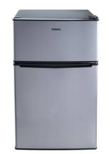 lot 33520 image: Galanz 3.1 Cu Ft Mini Fridge with Freezer Stainless Steel, Energy Star, Two-Door Compact Refrigerator (See Pics) - Retail $148