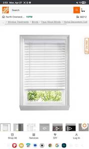 lot 35530 image: White Cordless Faux Wood Blinds for Windows with 2 in. Slats - 72 in. W x 72 in. L