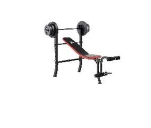 lot 14102 image: Marcy StoreMarcy Standard Bench with 100 lb. Weight Set PM-2084 - Retail $245