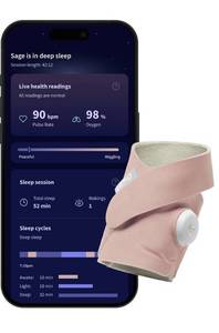 Owlet Dream Sock - Smart Wearable Baby Monitor with Live Heart Rate & Oxygen Alerts - Dusty Rose: Low Battery Indicator, Movement Sensor - Retail: $299