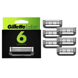 lot 34811 image: Gillette Labs Razor Blade Refills Compatible with Exfoliating Bar & Heated Razor  6 Refills
