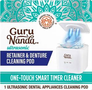 lot 34826 image: GuruNanda Retainer & Aligner Cleaning Pod for Retainers, Dentures, Mouthguards, Aligners- 3 Modes, 45kHz Ultrasonic Cleaner, 190 ml Capacity