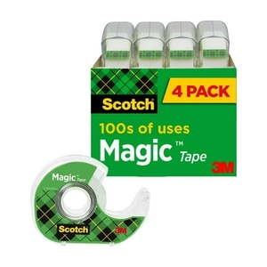 lot 35535 image: Scotch Magic Tape Dispensers Clear  Matte  34 in. x 500 in. 4 Dispensers