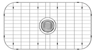 lot 35520 image: Sink Bottom Grid 28x 15, Stainless Steel Sink Protector Centered Drain with Round Corner Radius, Sink Grate for Bottom of Kitchen Single Sink Bowl with Hole, One-Piece