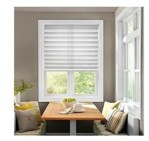 lot 35553 image: BlindsAvenue Cordless Pleated Window Shades, White, Light Filtering Blinds, Size 42 W x 64 H