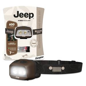 lot 34886 image: Energizer 600 Lumens Jeep Hybrid Rechargeable LED Headlamp Brown