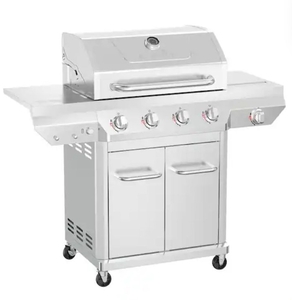 4 Burner Stainless Steel Propane Gas Grill with Side Burner - Retail: $399