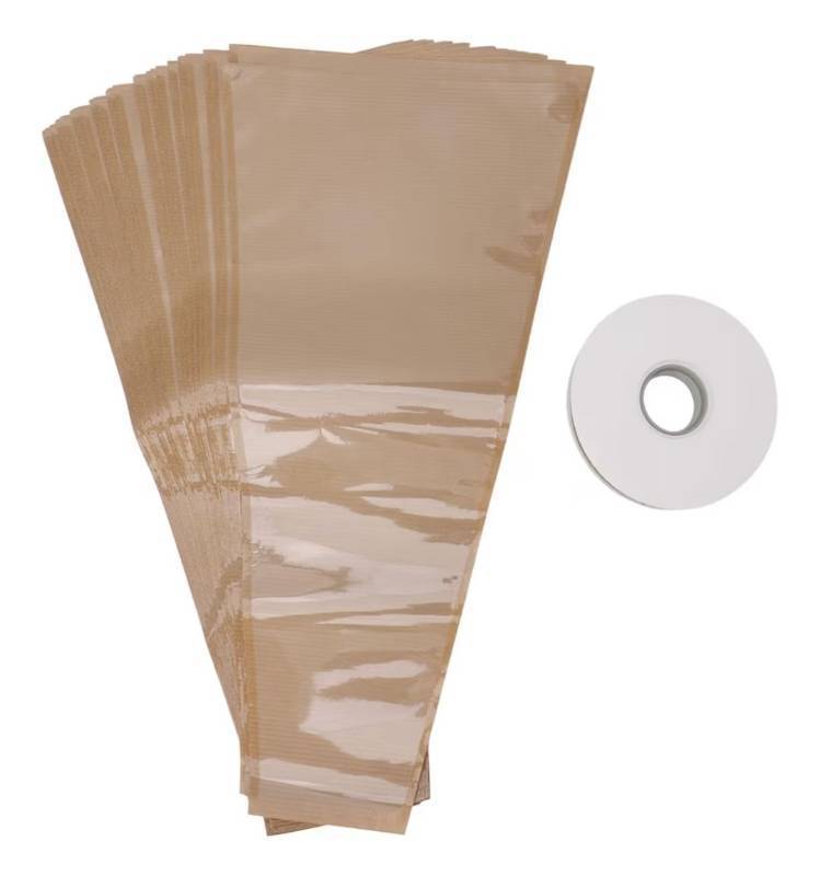 lot 10367 image: JIYUANCH 100Pcs Flower Wrapping Bags Kraft Paper Flower Sleeves for Bouquets 9.8x17.9 inch (100)