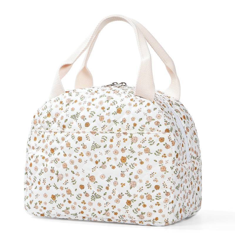 lot 34079 image: Lunch Bag - Insulated Lunch Box Tote Bag Reusable Cooler Bag Large Capacity Leakproof Quilted Lunch Box