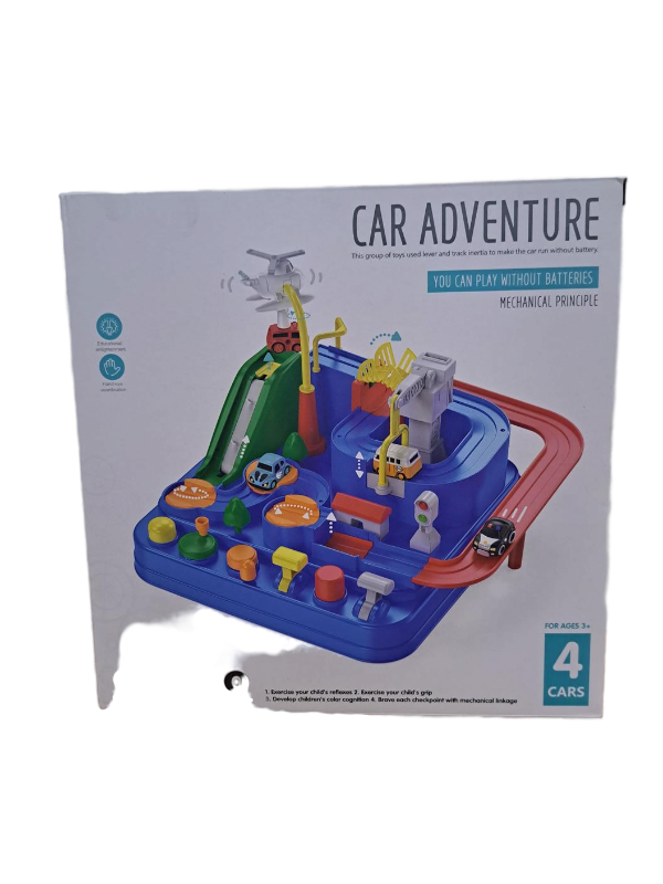 lot 13625 image: Car Adventure Play Set Play without Batteries 4 Cars for Ages 3 and Up