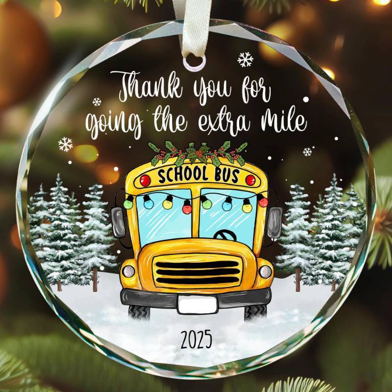 lot 32002 image: 8 Count -School Bus Christmas Ornament