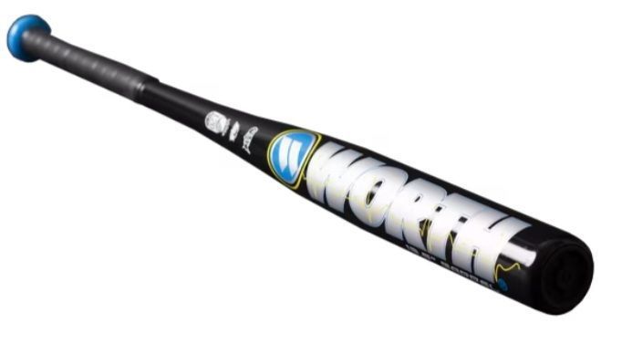 lot 15528 image: Worth Amp Slowpitch Softball Bat, 34 (-8 Drop Weight) 26oz