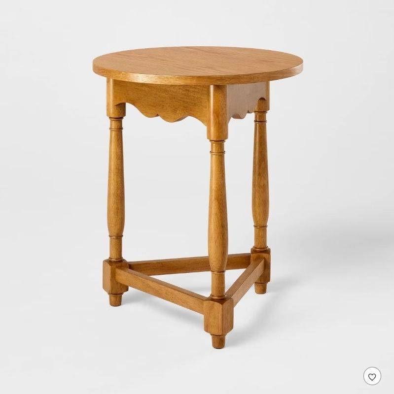 lot 30835 image: Scalloped Side Table Light Oak - Threshold  designed with Studio McGee Assembly Required - Retail $112
