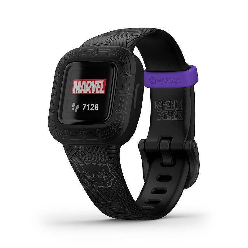 lot 33173 image: Garmin vivofit jr. 3  Fitness Tracker for Kids  Swim-Friendly  -Marvel Black Panther- (010-02441-30)