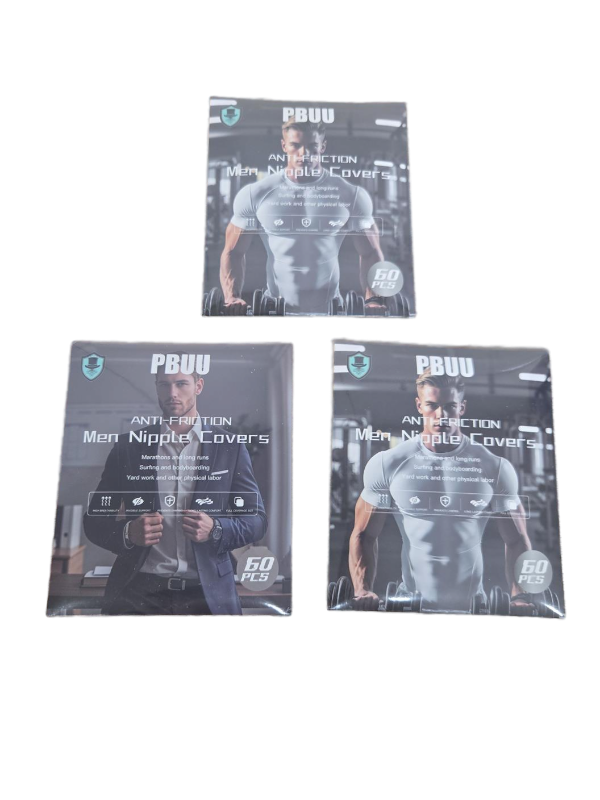 lot 34271 image: PBUU Mens Anti-Friction Nipple Covers 3-Pack