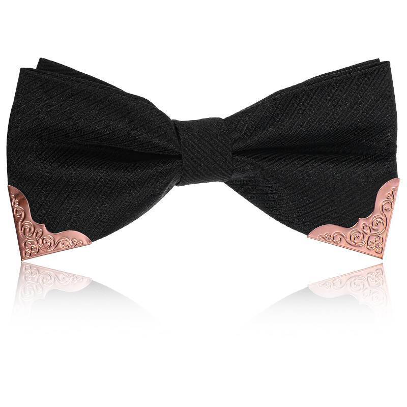 lot 34301 image: 2 Count of Shimmeroo Black Bow Ties for Men, Adjustable Necktie Pre-Tied Neck Ties Tuxedo Bowties for Wedding Banquet Carnival Costume Cosplay Party
