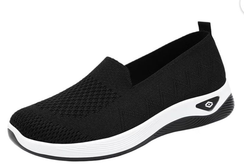 lot 15653 image: Willtoo Orthopedic Slip on Walking Shoes for Women Comfortable Embroidered Arch Support Wide Width Work Sneakers, Navy (Size 37)